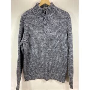 Bowen & Wright Sweater Gray Long Sleeve 4 Button Knit Men's Size XL 44” Chest
